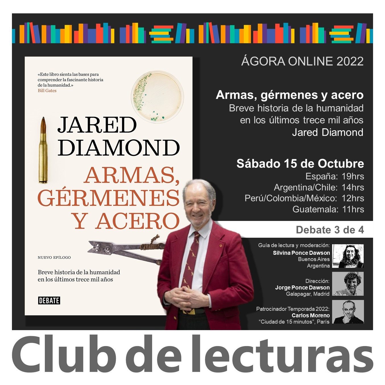 Armas, gérmenes y acero de Jared Diamond - Debate 3 de 4 - 15 de Octubre  2022 - Club de Lecturas - www.clubdelecturas.com - Podcast en iVoox