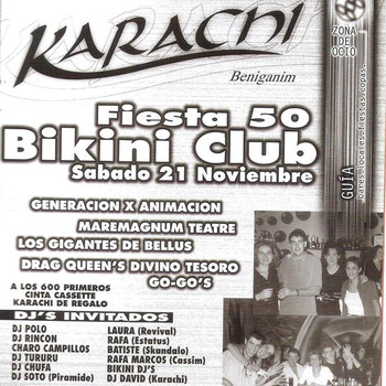 oveja venganza Telemacos Festa Bikini Club 50 @ KARACHI, Benigànim (21.11.1998) --RADIO 9-- -  Podcast JolyRemember - Podcast en iVoox