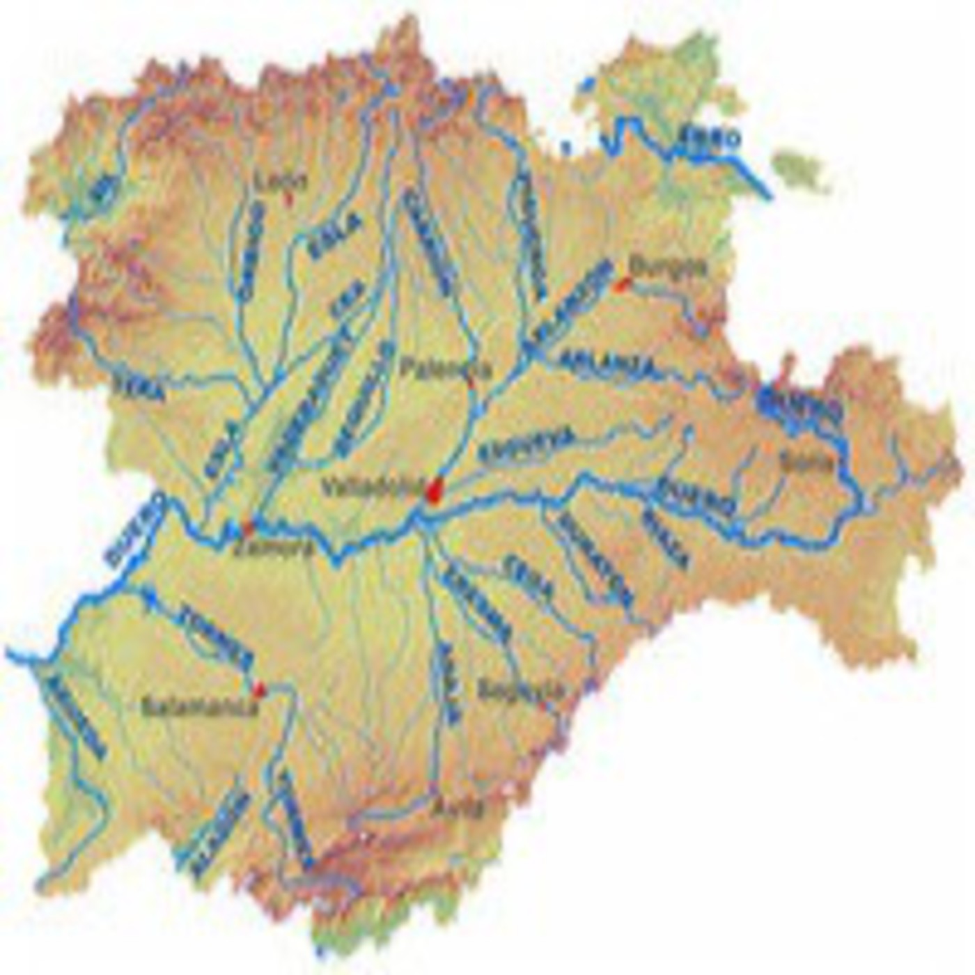 Река Эбро на карте