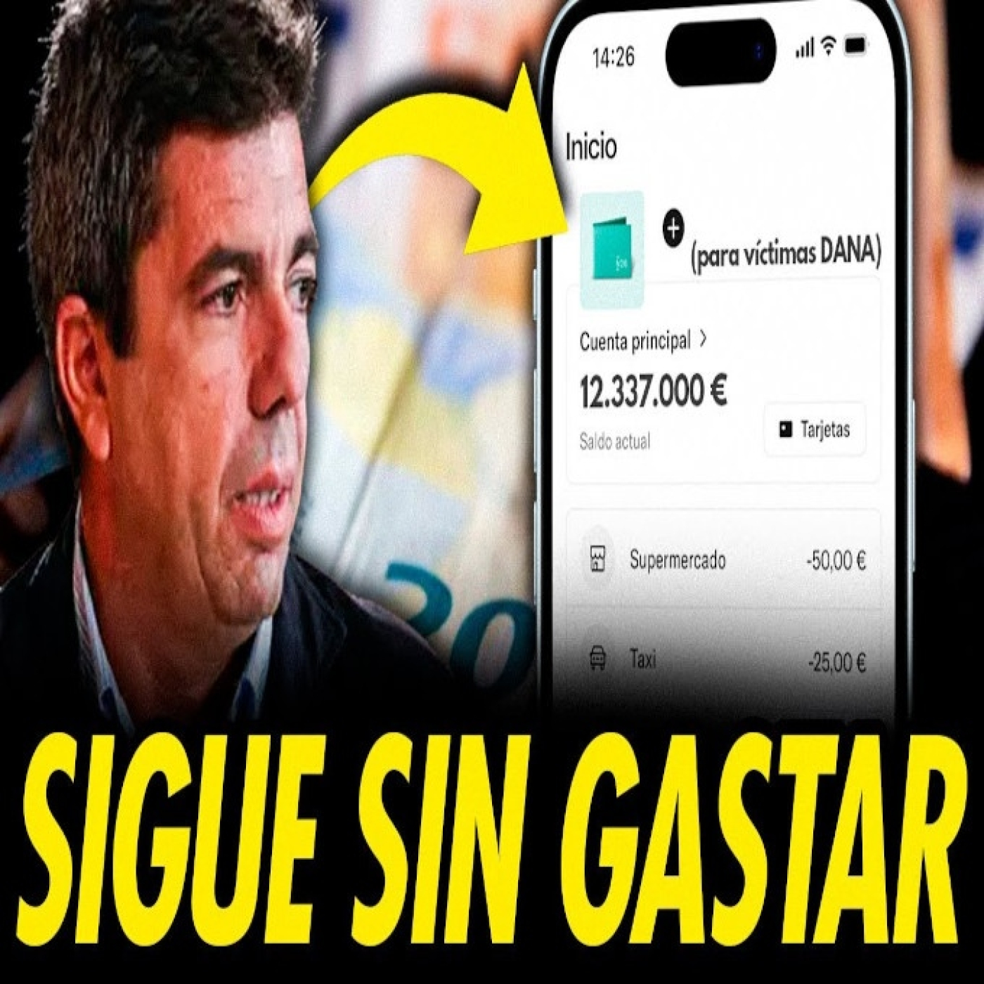 MAZÓN SIGUE TENIENDO EN LA CUENTA LOS 12 MILLONES QUE PIDIÓ A LOS VALENCIANOS PARA LA DANA