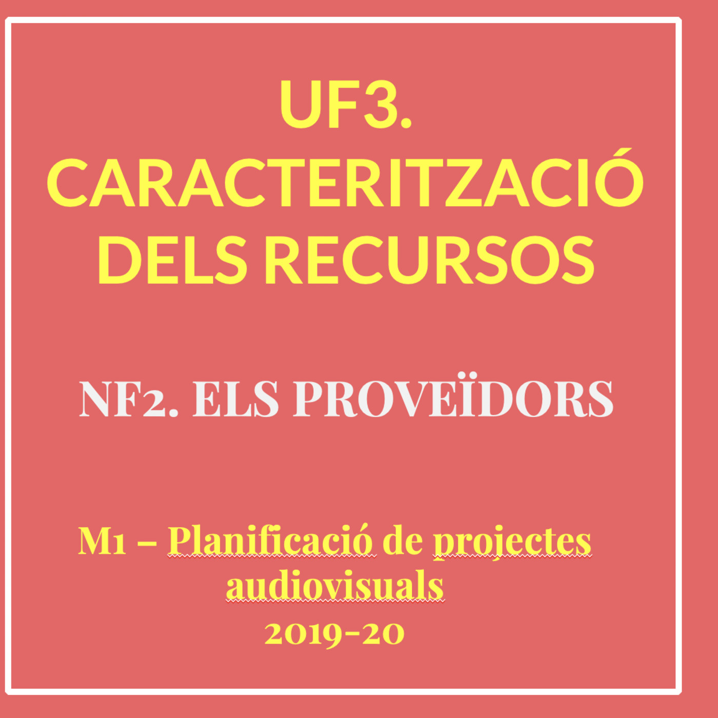 M1: Planificació de projectes audiovisuals