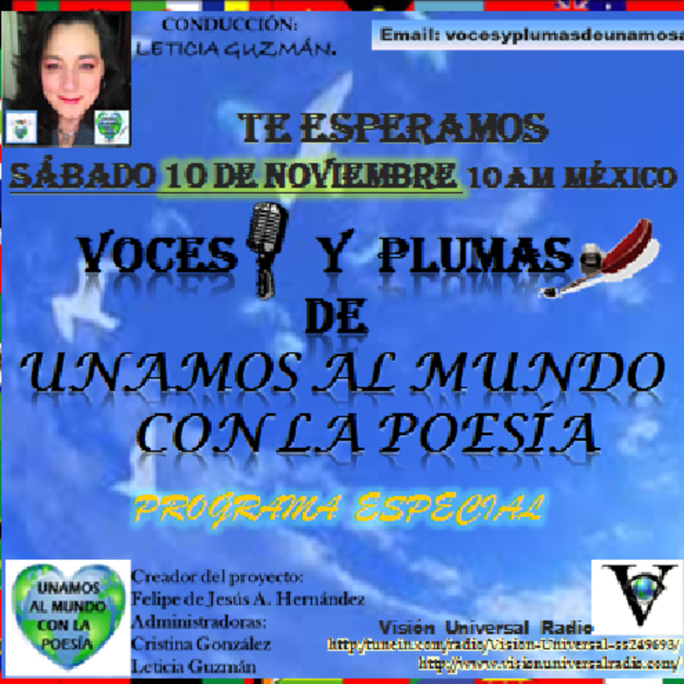 VOCES Y  PLUMAS DE  UNAMOS AL MUNDO CON LA POESIA