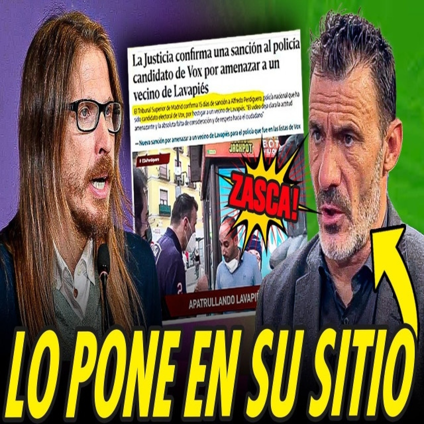 PABLO FERNÁNDEZ LE PINTA LA CARA A PERDIGUERO, EL POLICÍA DE VOX EN DIRECTO