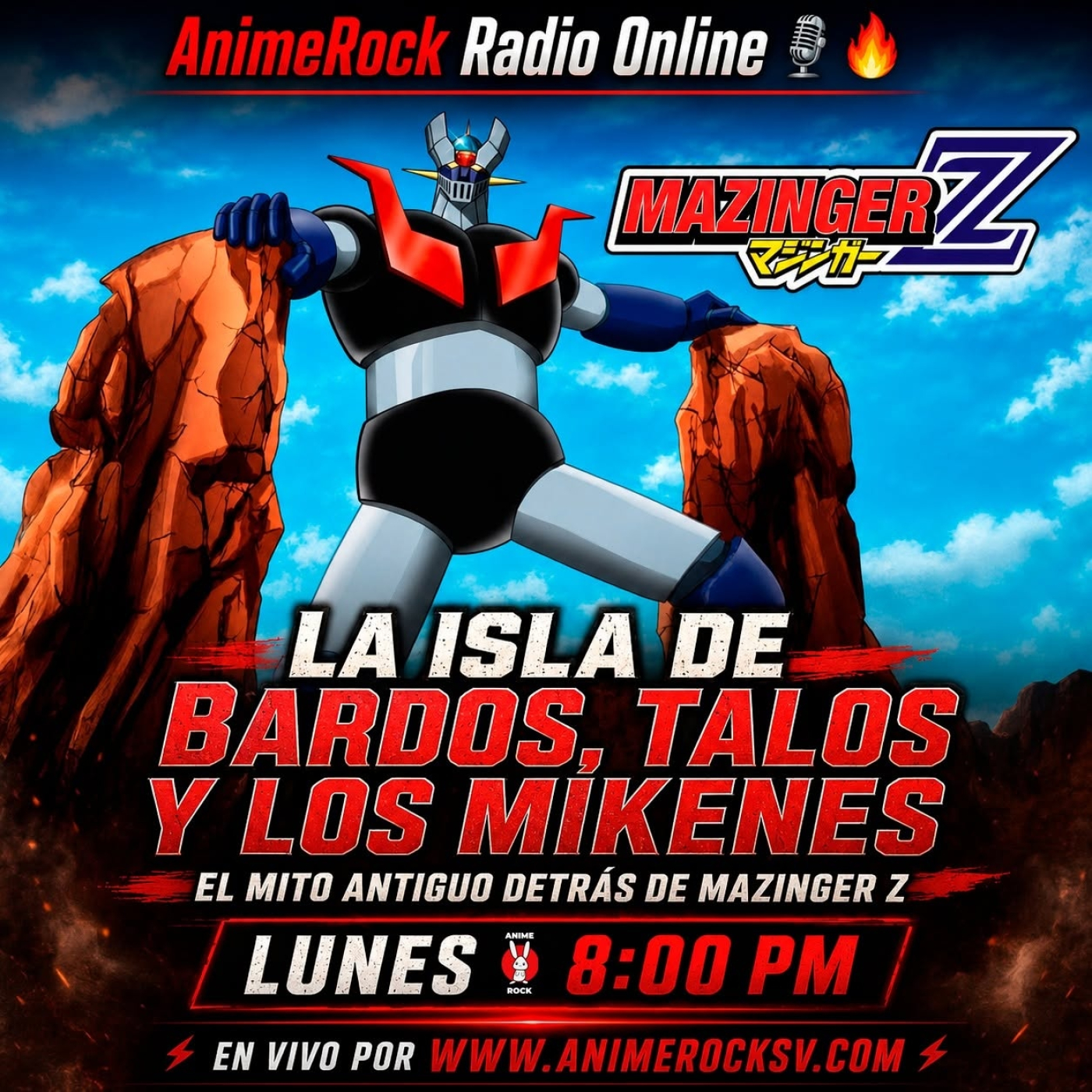 La Isla de Bardos Talos y los Mikenes en Mazinger Z animerock 8 Junio 2026 episode artwork