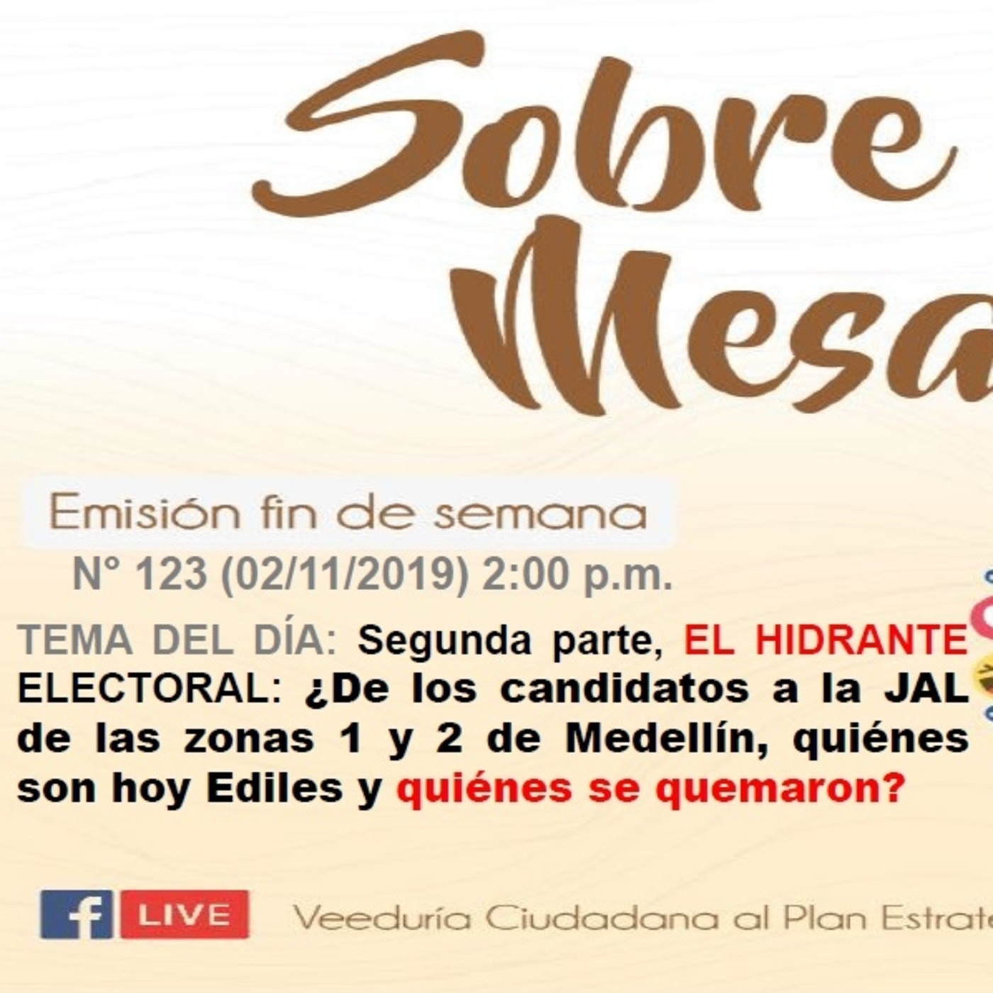 Sobre la Mesa: Emisión 123 (02/11/2019) episode artwork