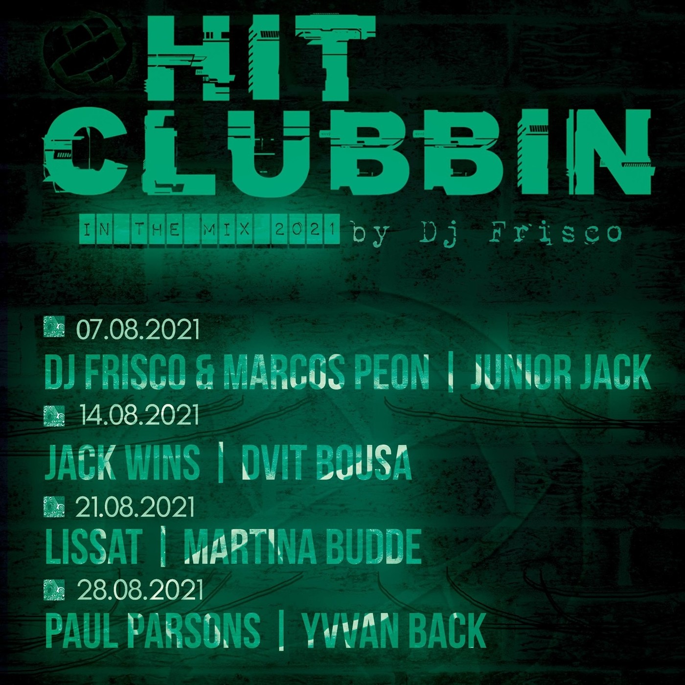 Hit Clubbin´852 Radio show 07.08.21 "In the mix" episode artwork