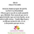 Dia 21 Practicando el Arte de Soltar ( Plan 21 días )
