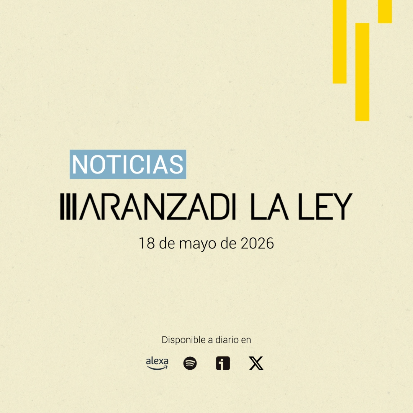 #NoticiasAranzadiLALEY Lunes 18 de mayo episode artwork