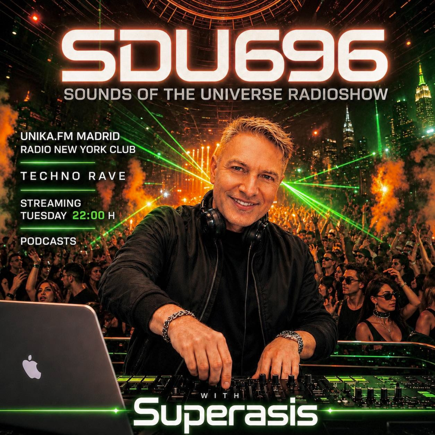 SDU696 SUPERASIS TECHNO & RAVE/PEAK-TIME TECHNO MIX- NYC MIX episode artwork