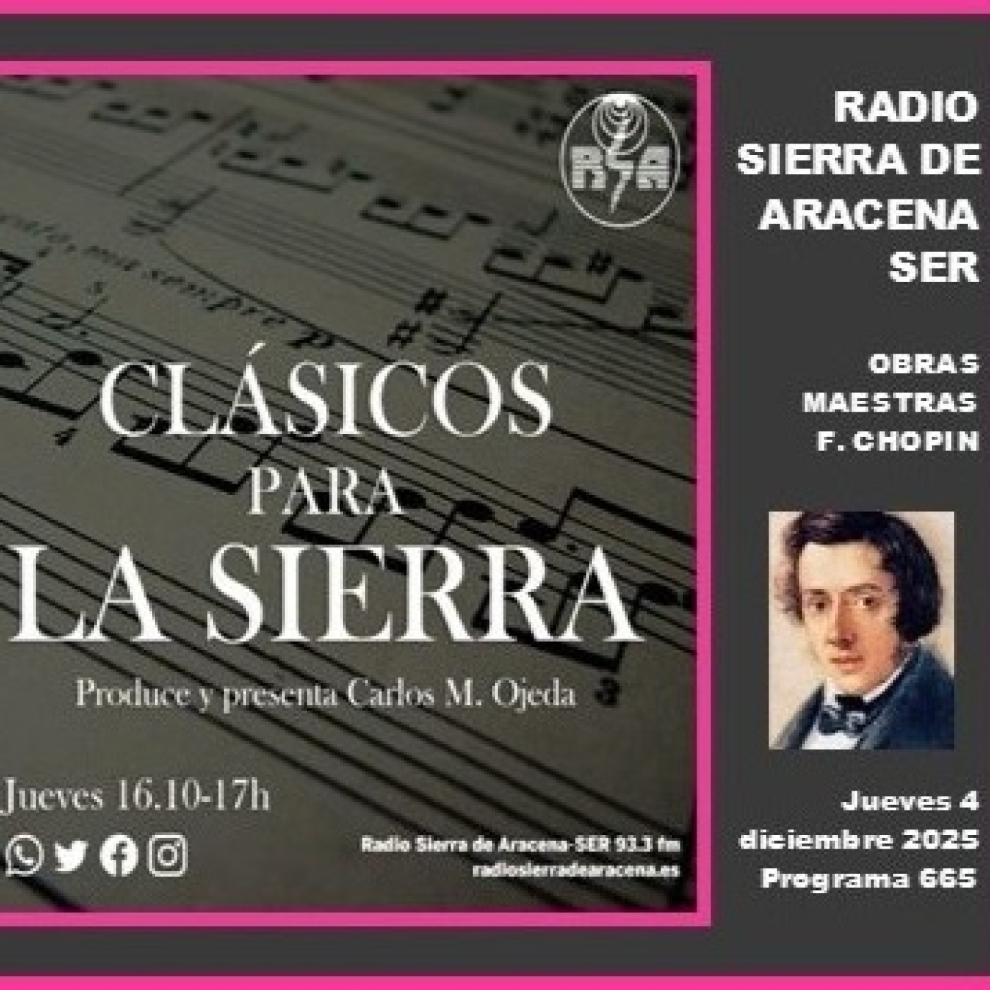 J 4/12/25 - CLÁSICOS PARA LA SIERRA nº 665 - “Obras maestras. F. Chopin" episode artwork