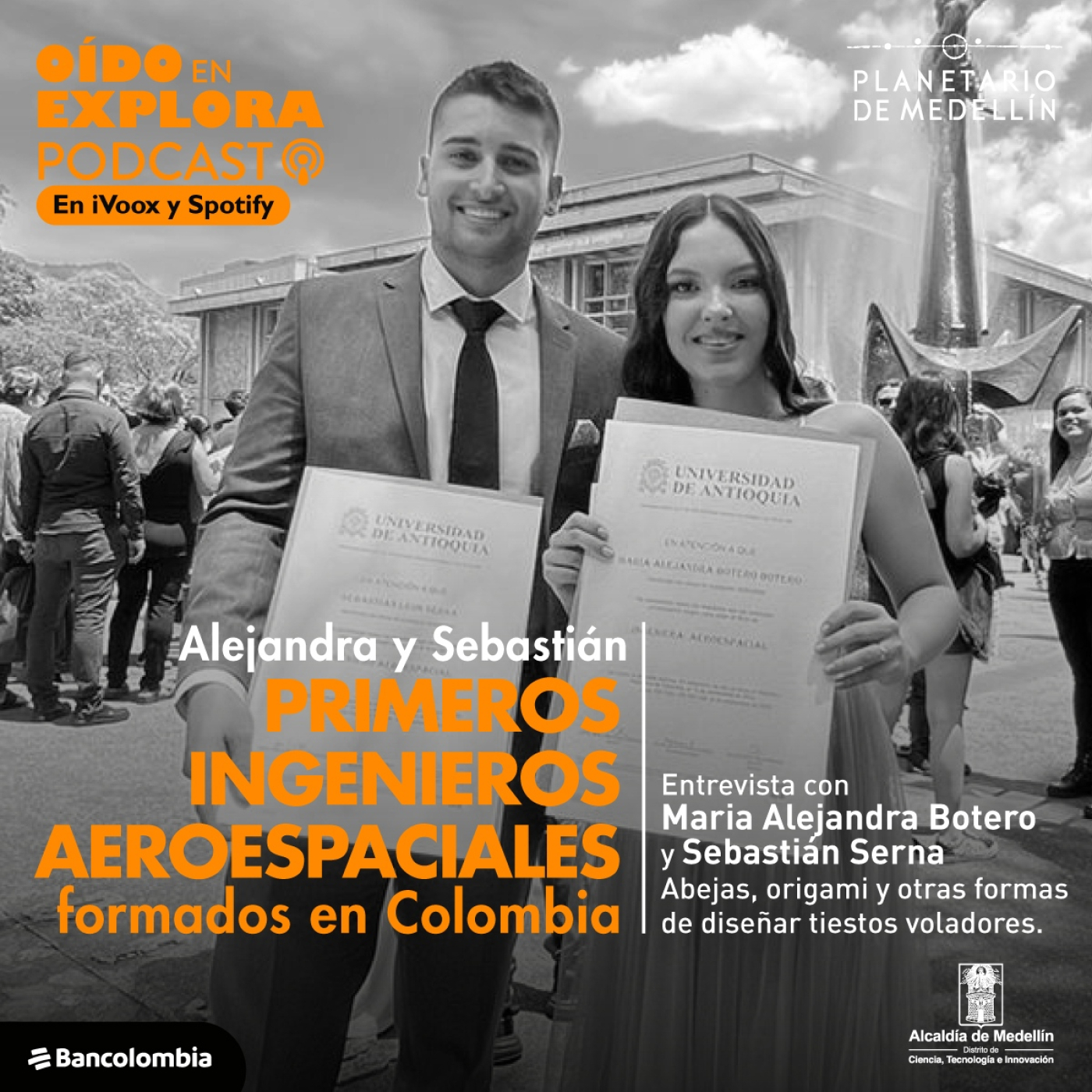 Alejandra y Sebastián, primeros ingenieros aeroespaciales formados en Colombia
