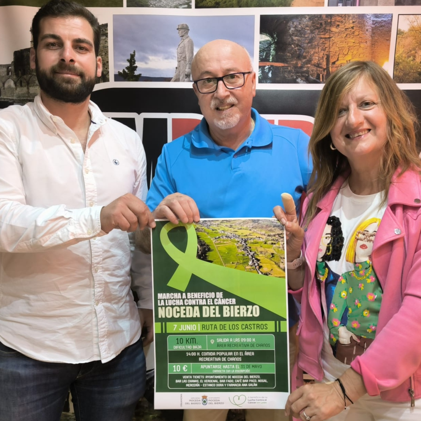 Andrés Arias es el alcalde de Noceda del Bierzo y Isabel García la presidenta de la Junta Local de Bembibre de la AECC