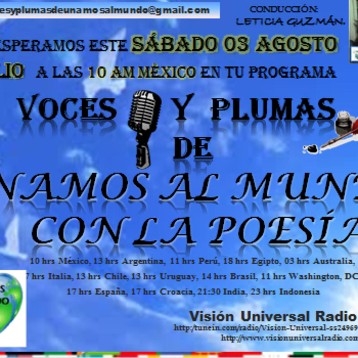 VOCES Y  PLUMAS DE  UNAMOS AL MUNDO CON LA POESIA