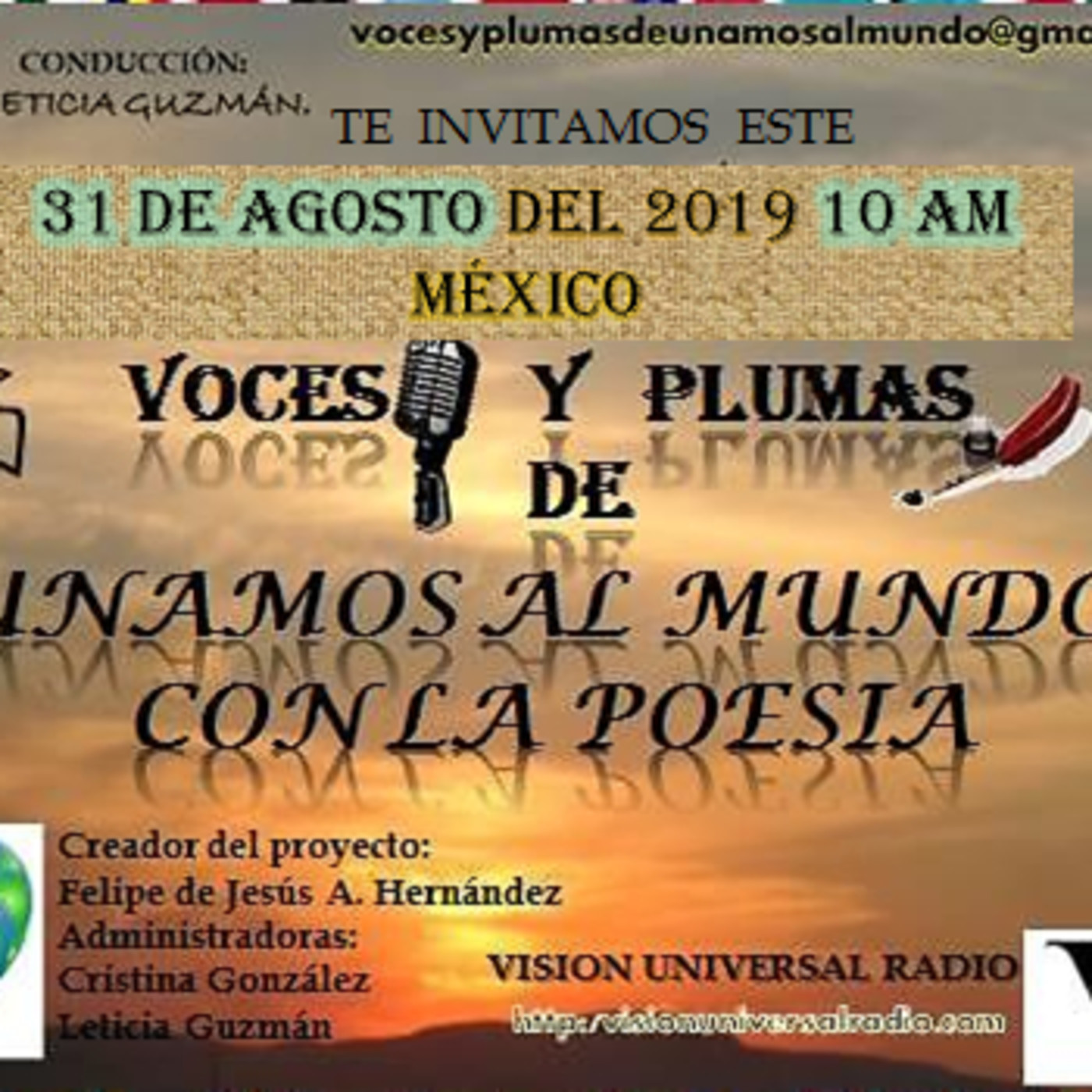 VOCES Y  PLUMAS DE  UNAMOS AL MUNDO CON LA POESIA