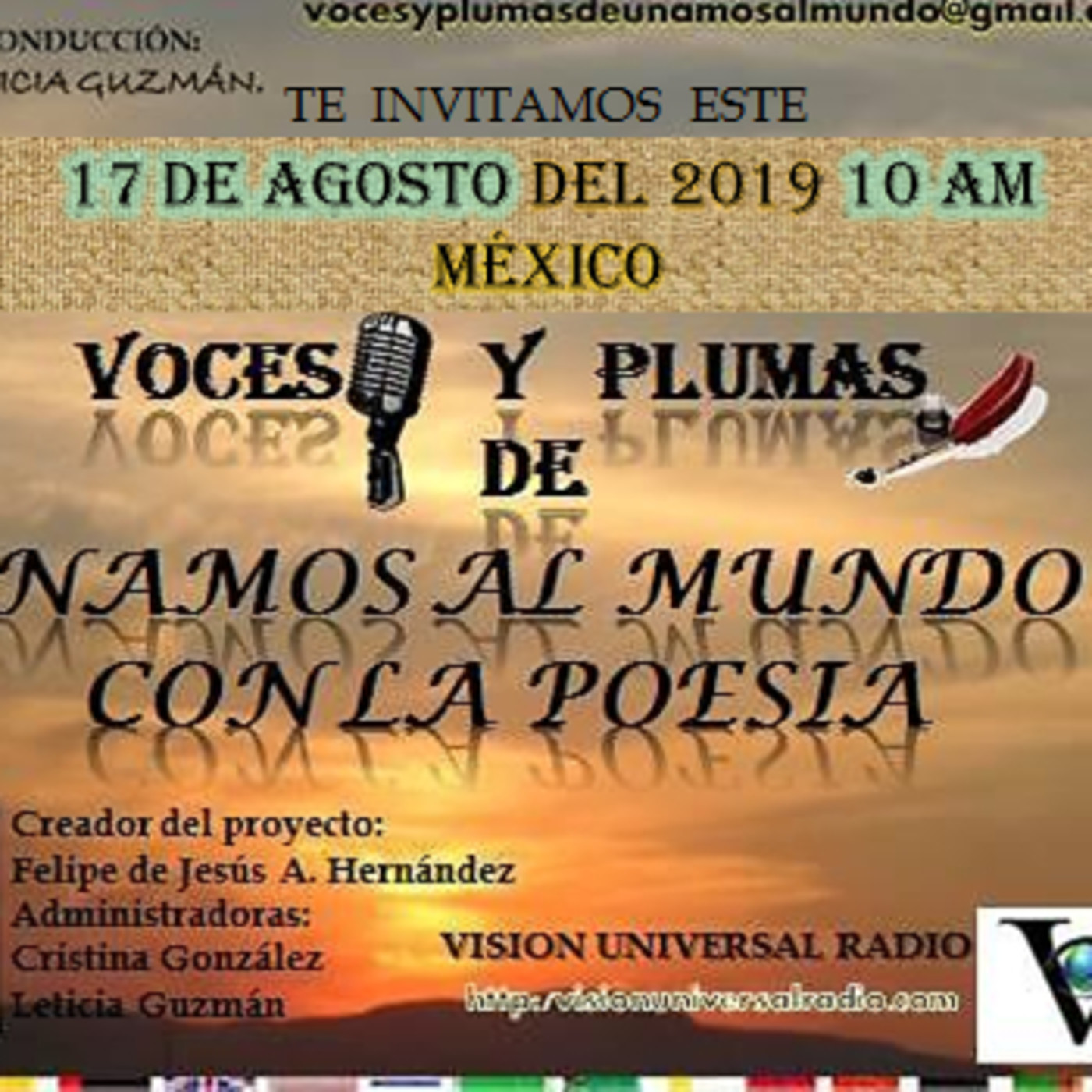 VOCES Y  PLUMAS DE  UNAMOS AL MUNDO CON LA POESIA