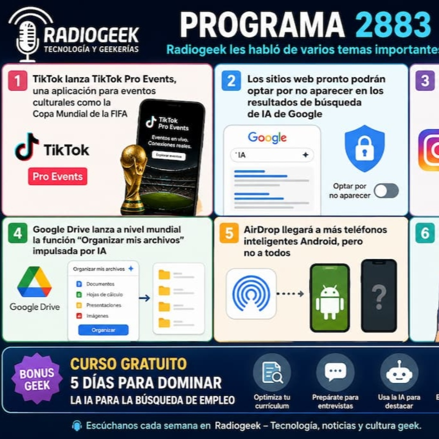 Radiogeek 2883 - AirDrop llegará a más smartphones Android, pero no a todos episode artwork