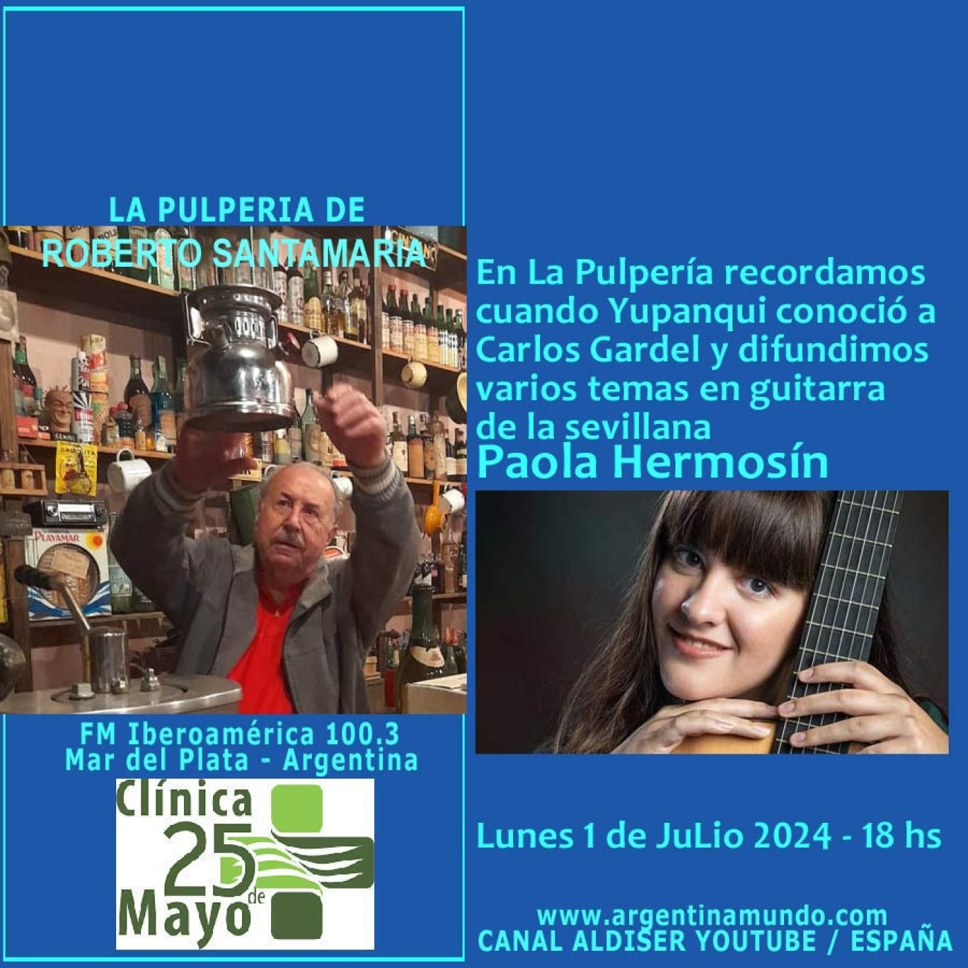 Paola Hermosín en La Pulpería de Roberto Santamaría FM IBeroamérica 100.3 Argentina episode artwork