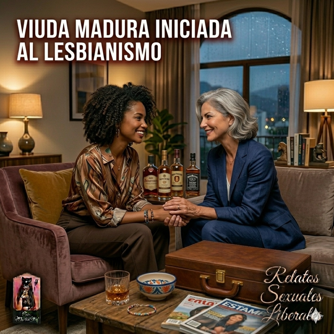 Viuda madura iniciada al lesbianismo.