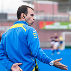 Eugenio Paulón en el post partido de semifinales de la Copa de la Reina