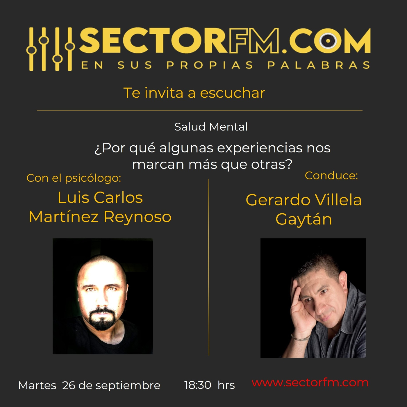 Salud Mental con Luis Carlos Martínez Reynoso Experiencias que más nos marcan 26-09-23 episode artwork