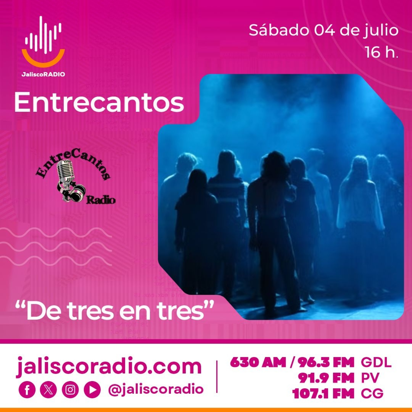 Programa Entrecantos 04 de julio, 2026: "De Tres en Tres" episode artwork