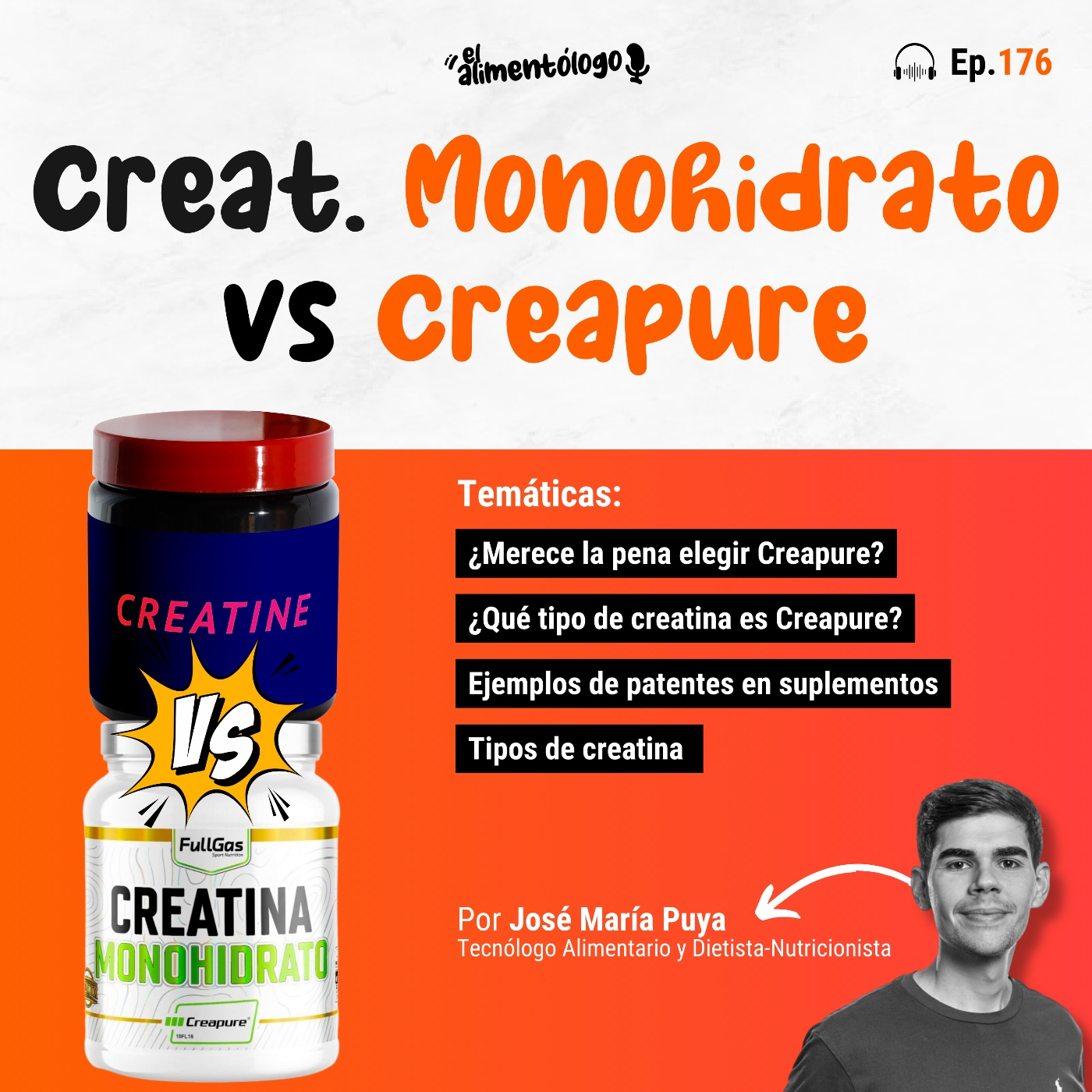 Descubre la Diferencia entre Creatina Monohidrato y Creapure (Ep. 176)