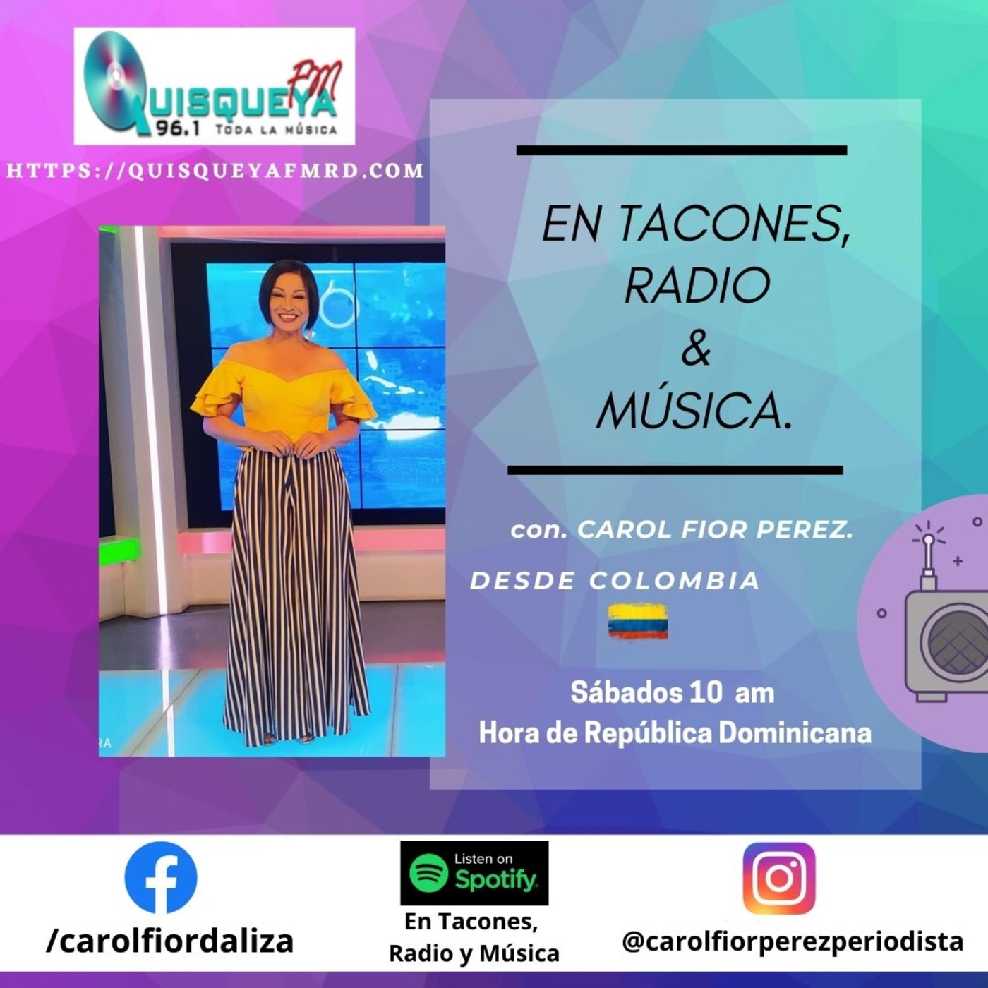 En Tacones, Radio y Música.