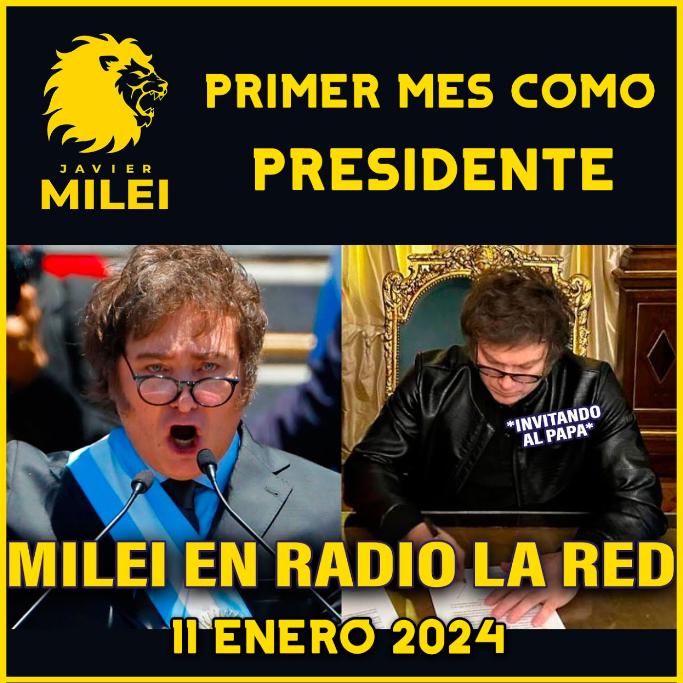 cover of episode Audios Javier Milei. ENTREVISTA A JAVIER MILEI TRAS CUMPLIR UN MES COMO PRESIDENTE