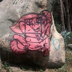 Pintan grafiti sobre pictografía rupestre precolombina muisca