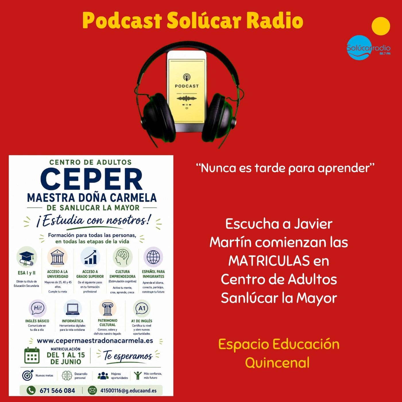 ESPACIO DE CENTRO EDUCACIÓN DE ADULTOS 1 Junio 2026 periodo de Matriculas episode artwork