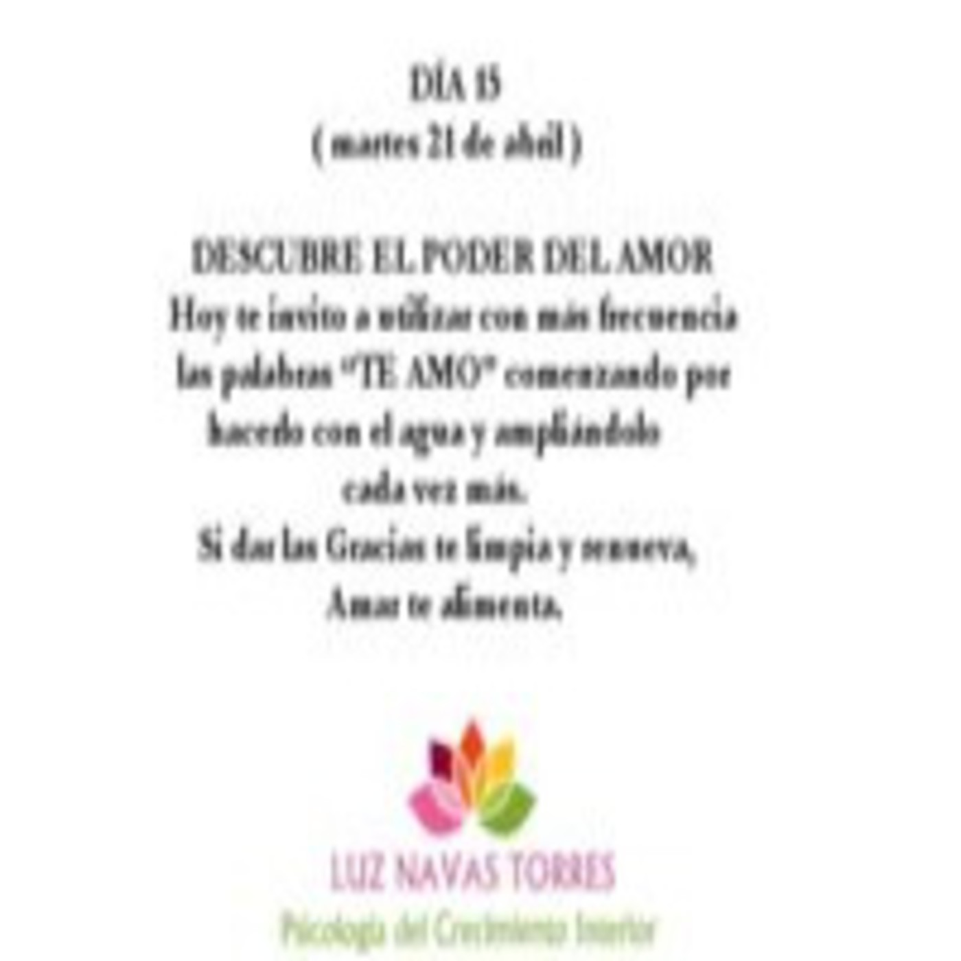 Dia 15 Practicando el Arte de Soltar ( Plan 21 días )