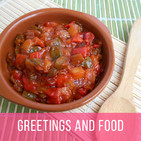 Greetings and food in Spanish.