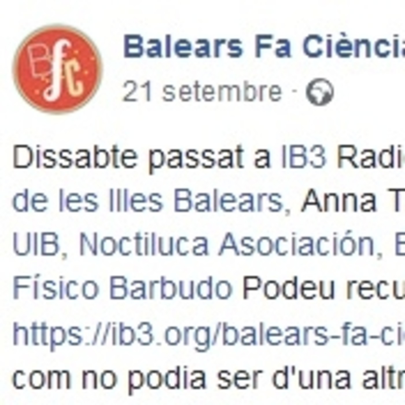 Bons aliments i gastrociència. IB3 Ràdio