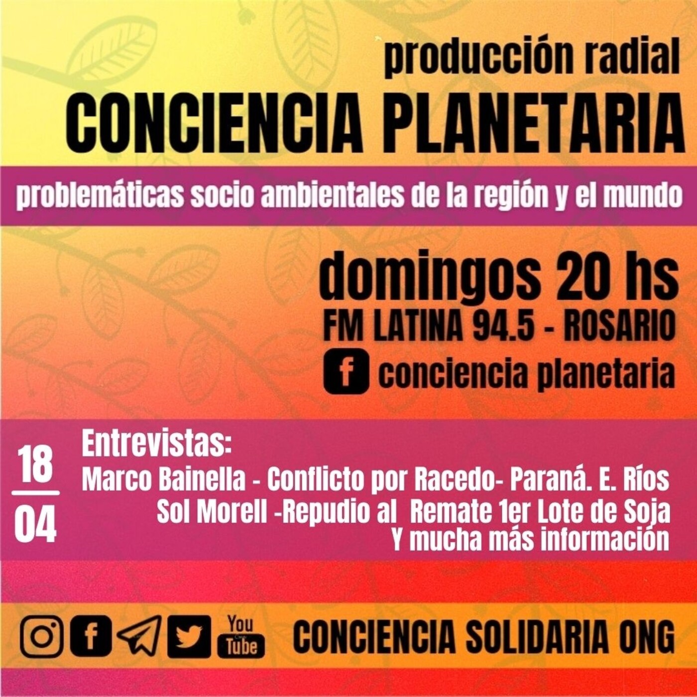 ¡#ConcienciaPlanetaria! 18-04-2021 episode artwork