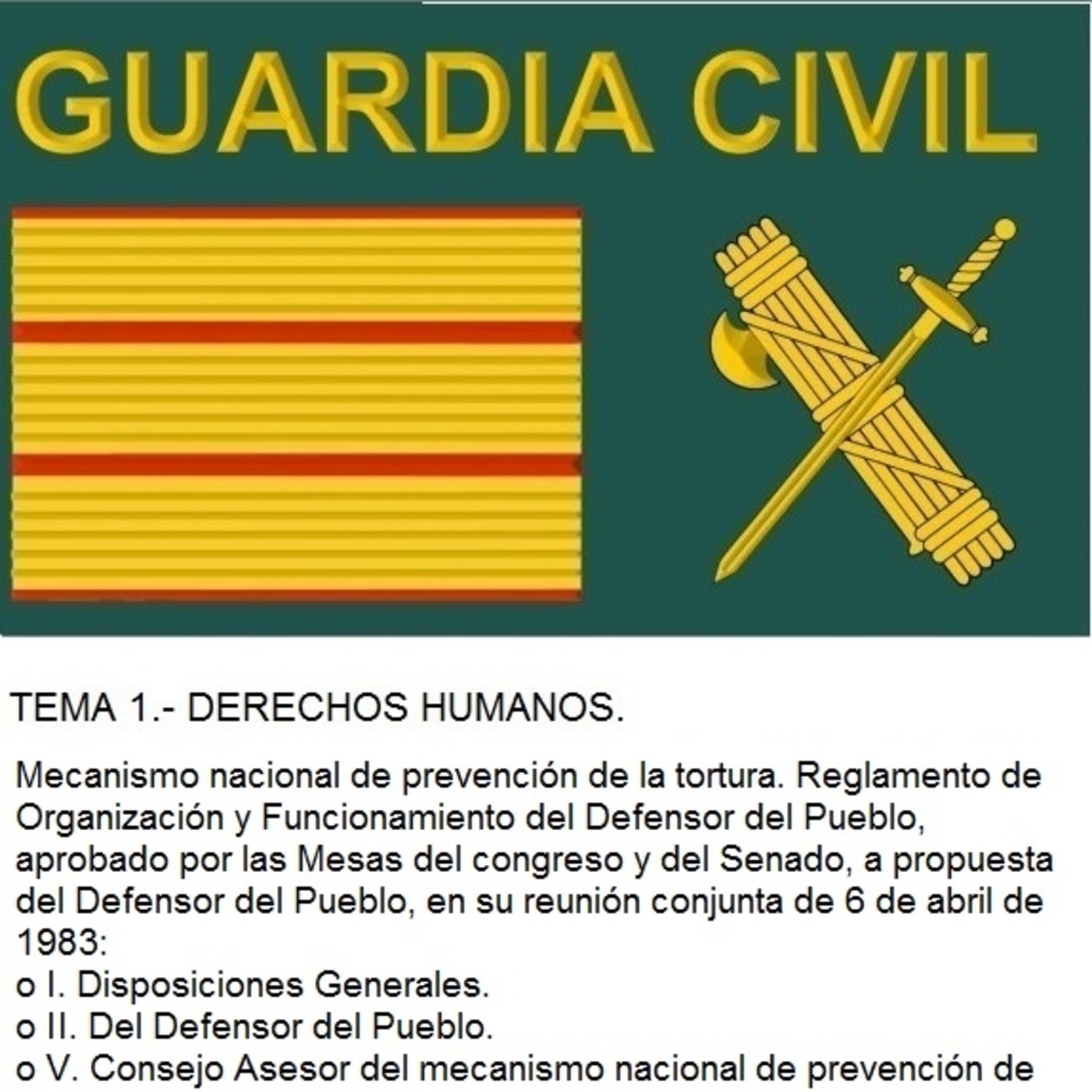 Audio Temario Oposición Guardia Civil.