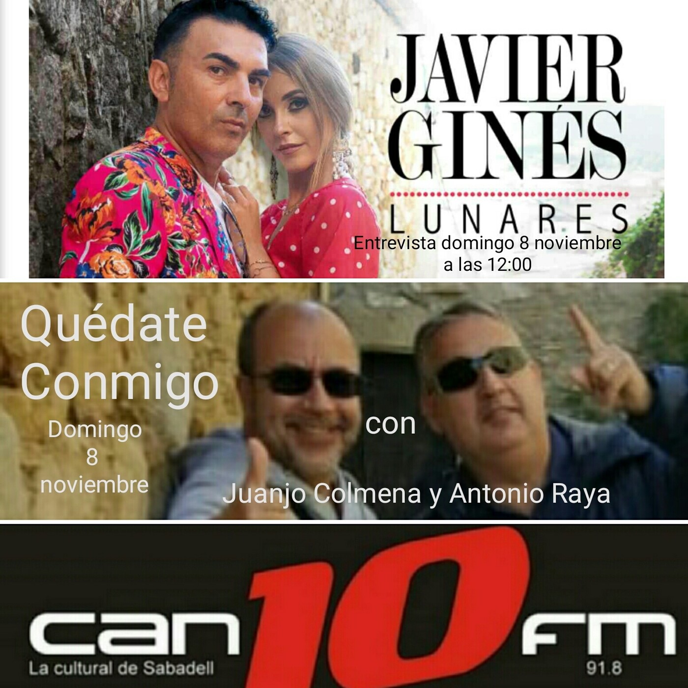 Programa de radio Quédate Conmigo 08/11/2020 Entrevista a Javier Ginés presentación del disco Tiempo Perdido episode artwork