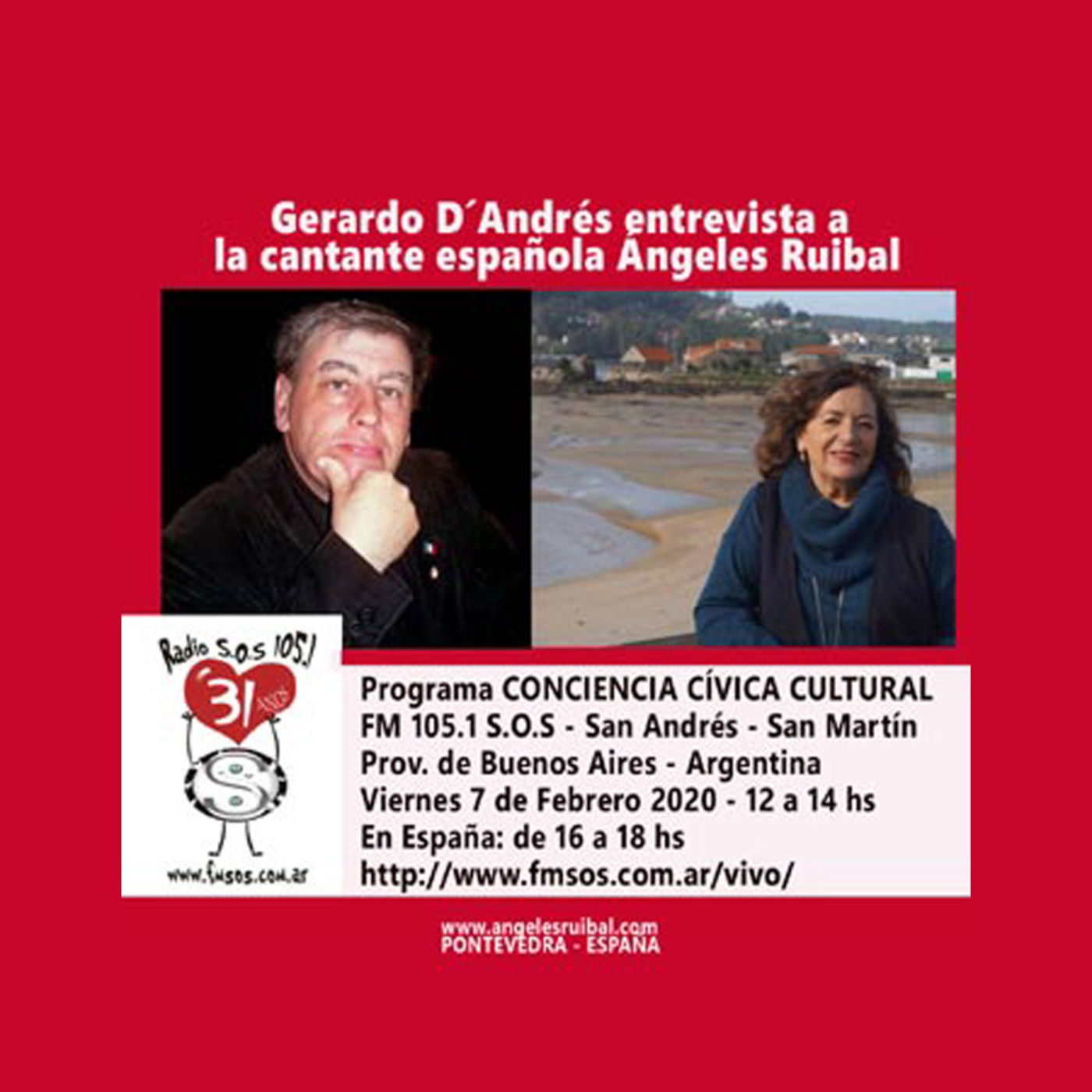 Angeles Ruibal entrevistada por Gerardo D´Andrés - Radio S.O.S. FM 105.1- Argentina