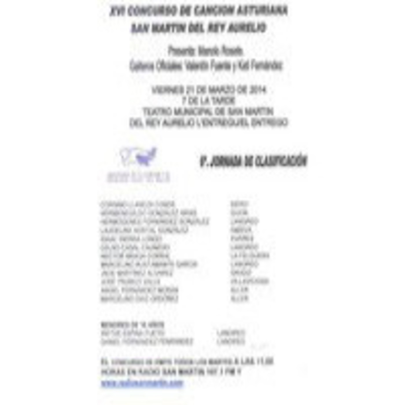 XVI CONCURSO DE CANCIÓN ASTURIANA DE S.M.R.A.