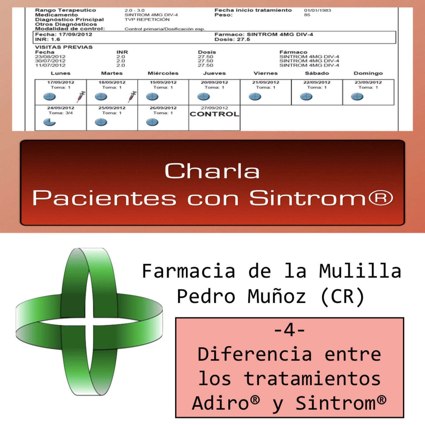 Charla SINTROM® Episodio 4: Diferencias entre los tratamientos Adiro® y Sintrom® episode artwork