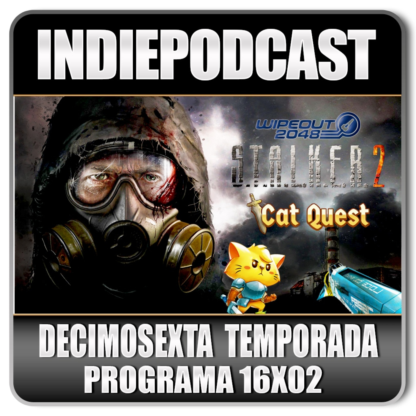 Indiepodcast 16x02 'CatQuest , Wipeout 2048 y STALKER 2 ' episode artwork