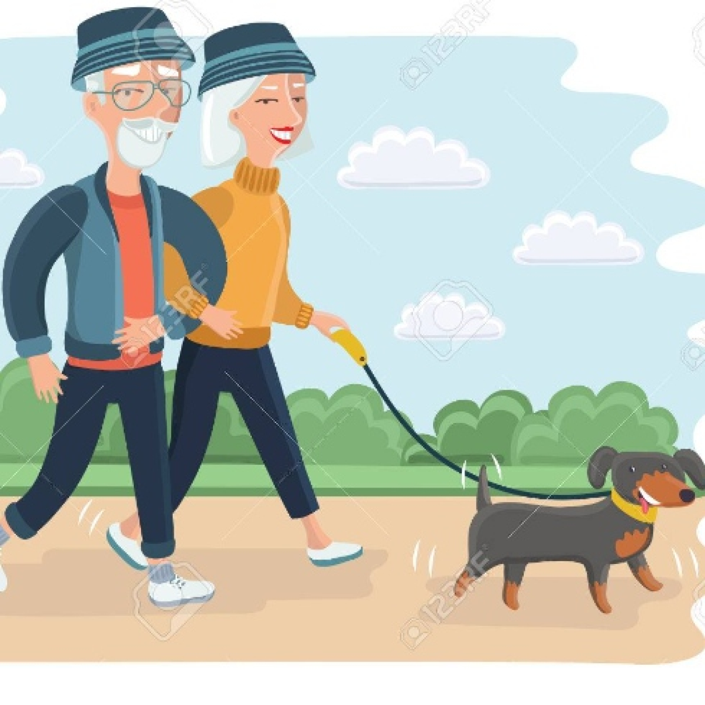 En el parque con una pareja madura