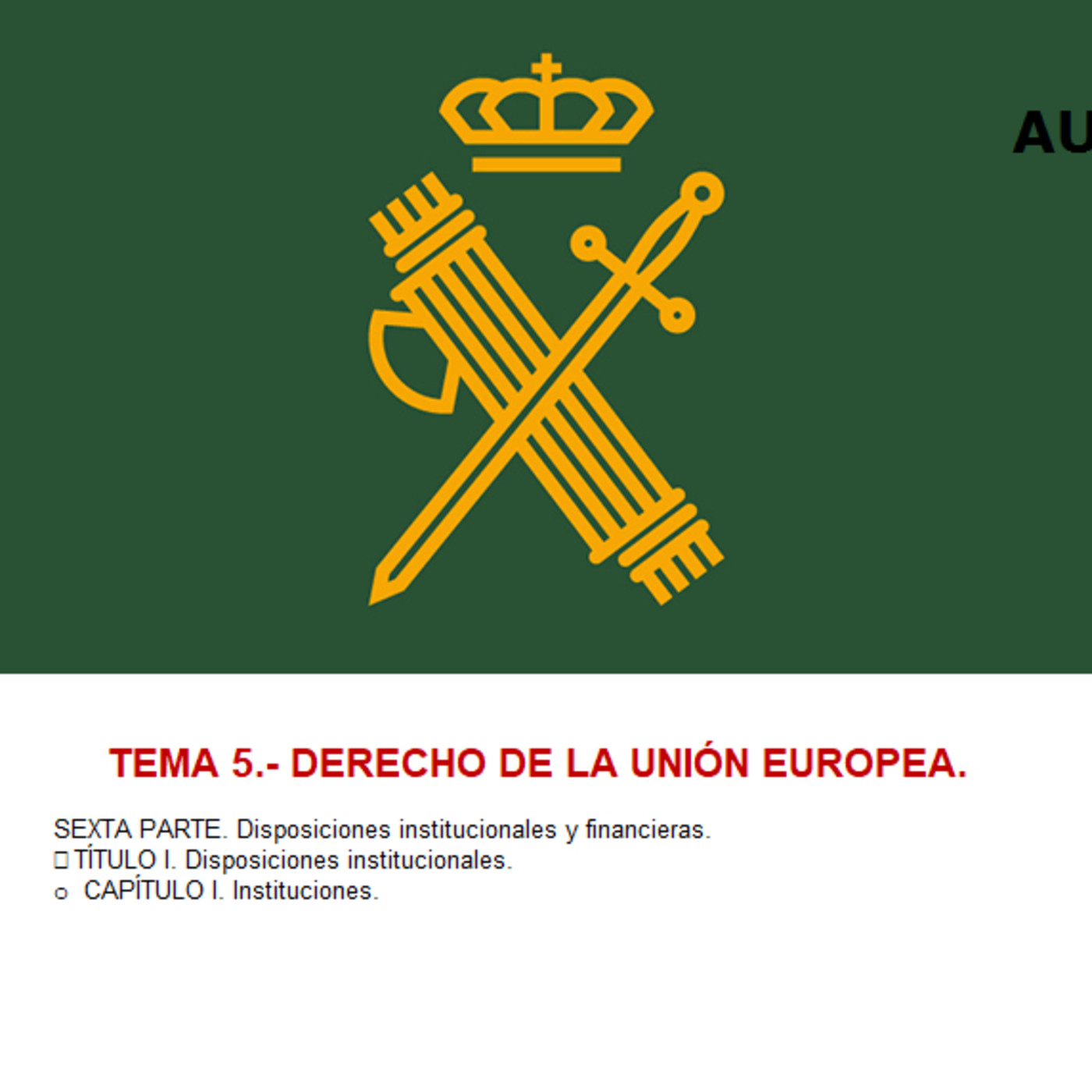 Audio Temario Oposición Guardia Civil.