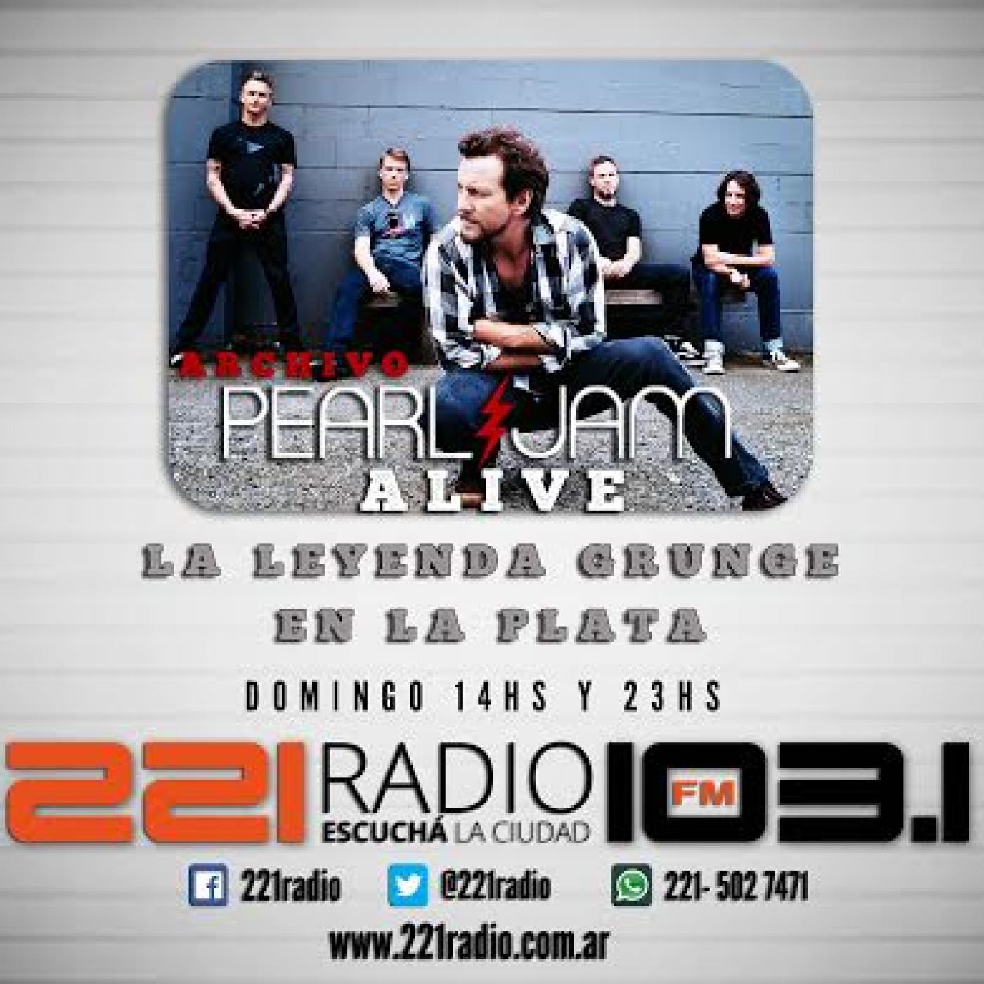 Archivo Alive: Pearl Jam en 221 Radio. Parte 2 — Archivo: Pearl Jam en 221 Radio cover