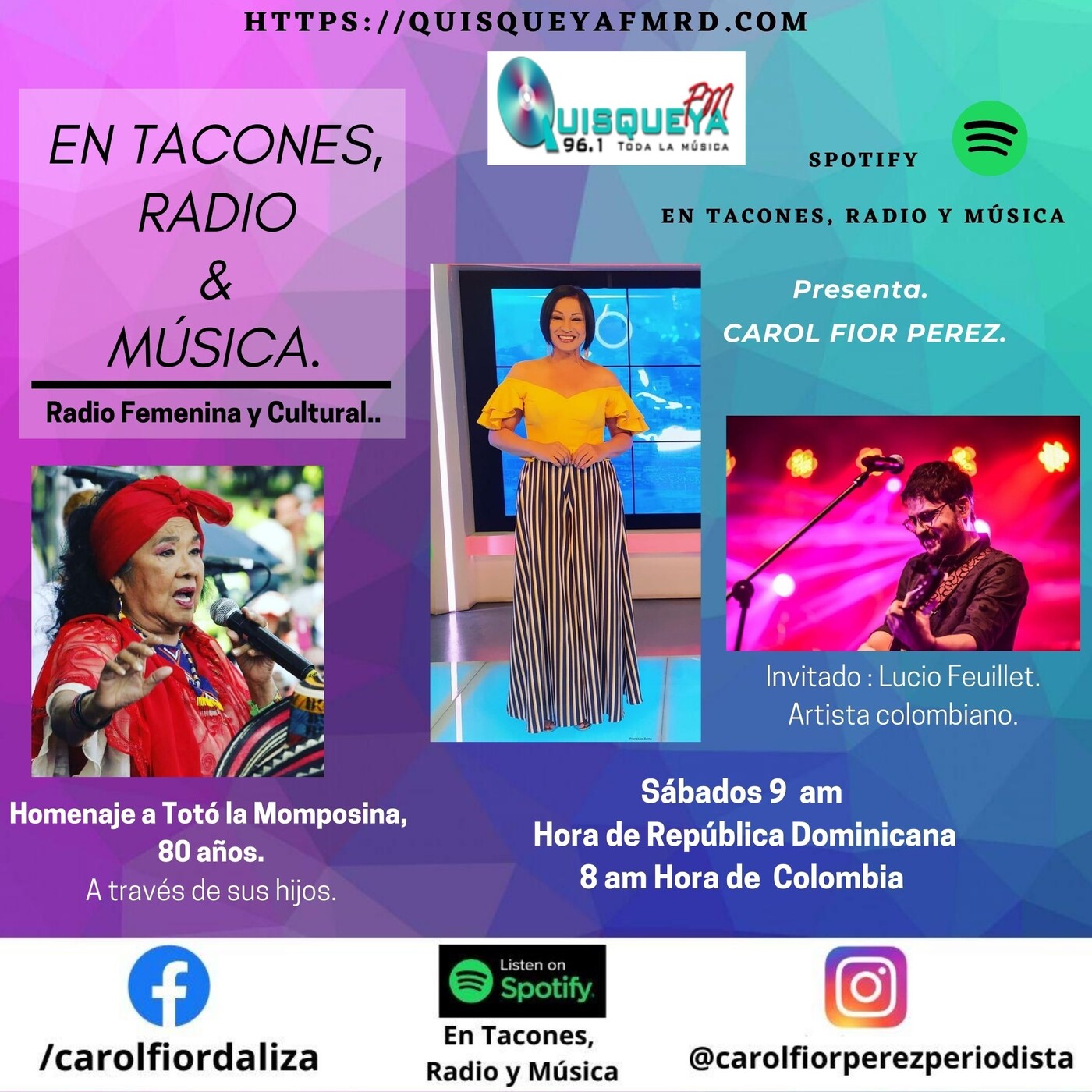 En Tacones, Radio y Música.
