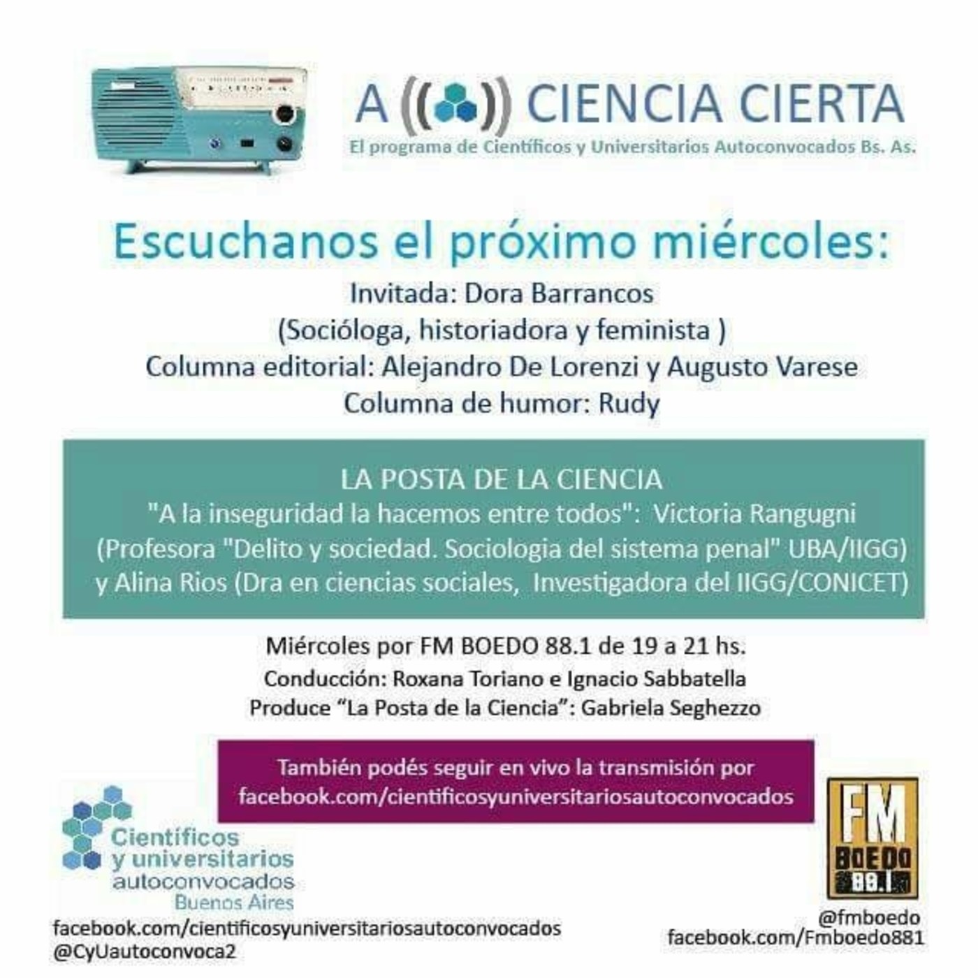 A Ciencia CIerta- Fm Boedo 88.1