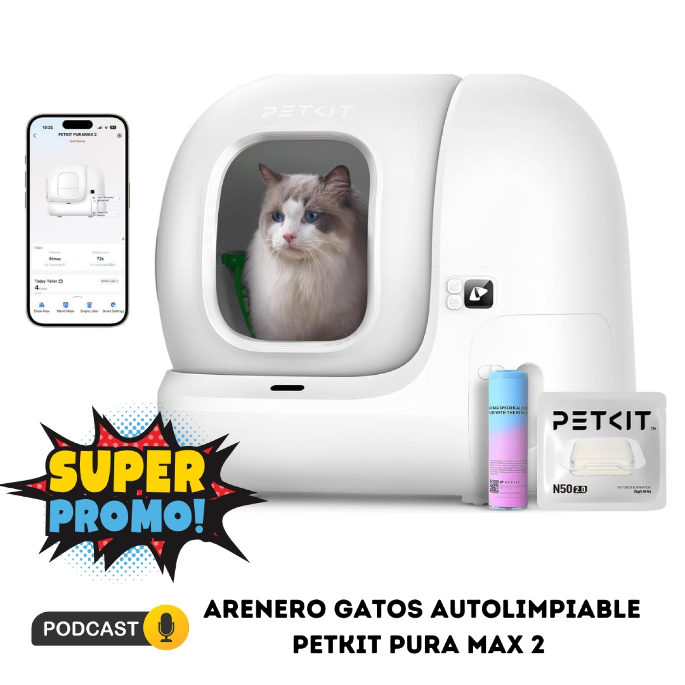 Arenero Gatos Autolimpiable PETKIT Pura MAX 2 episode artwork