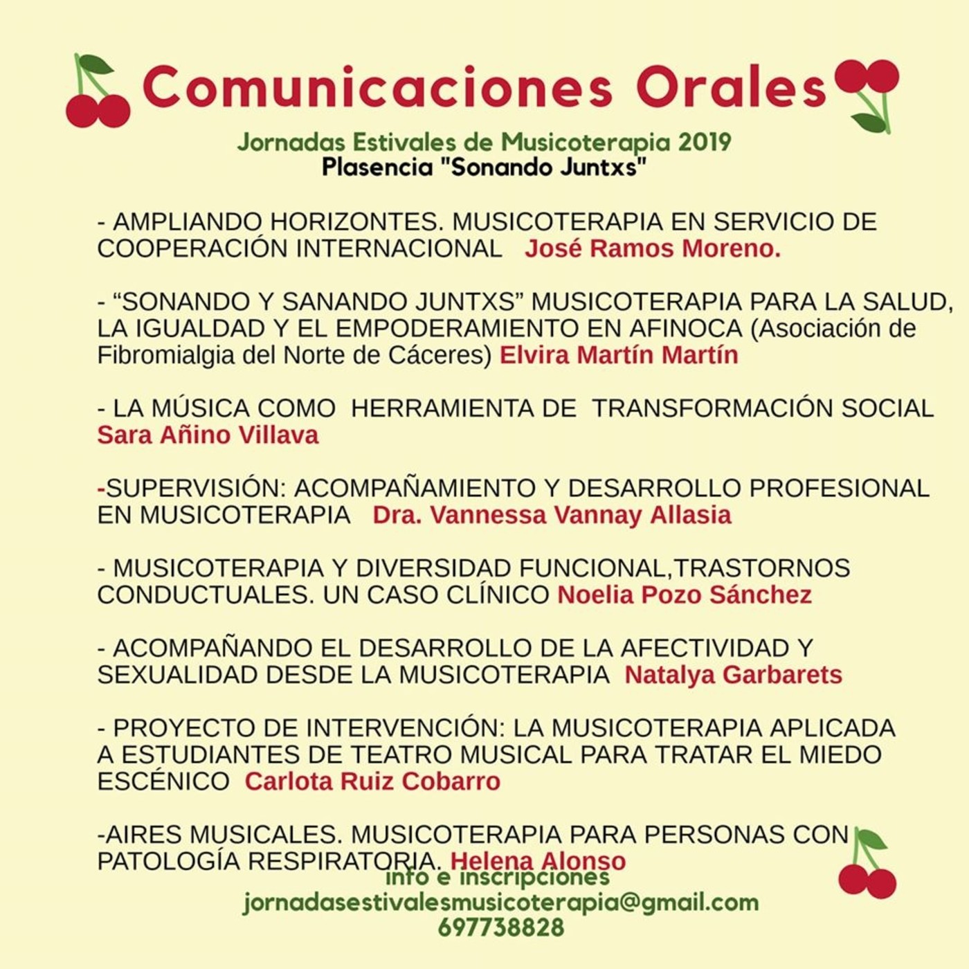 Jornadas Estivales de Musicoterapia 2019 JEMT
