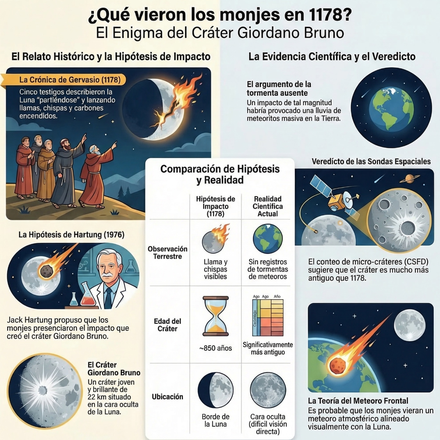 94 - Fuego en la Luna: El Enigma de 1178 en Canterbury y el Cráter Giordano Bruno