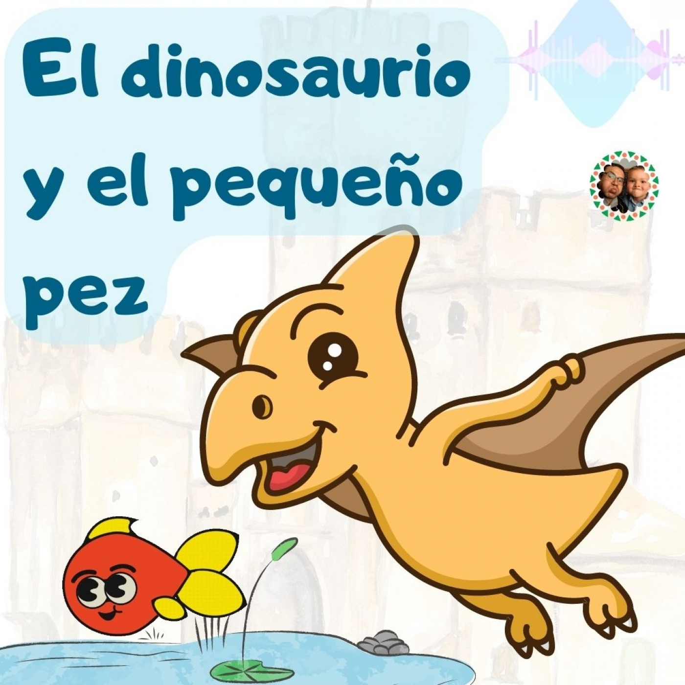El dinosaurio y el pequeño pez
