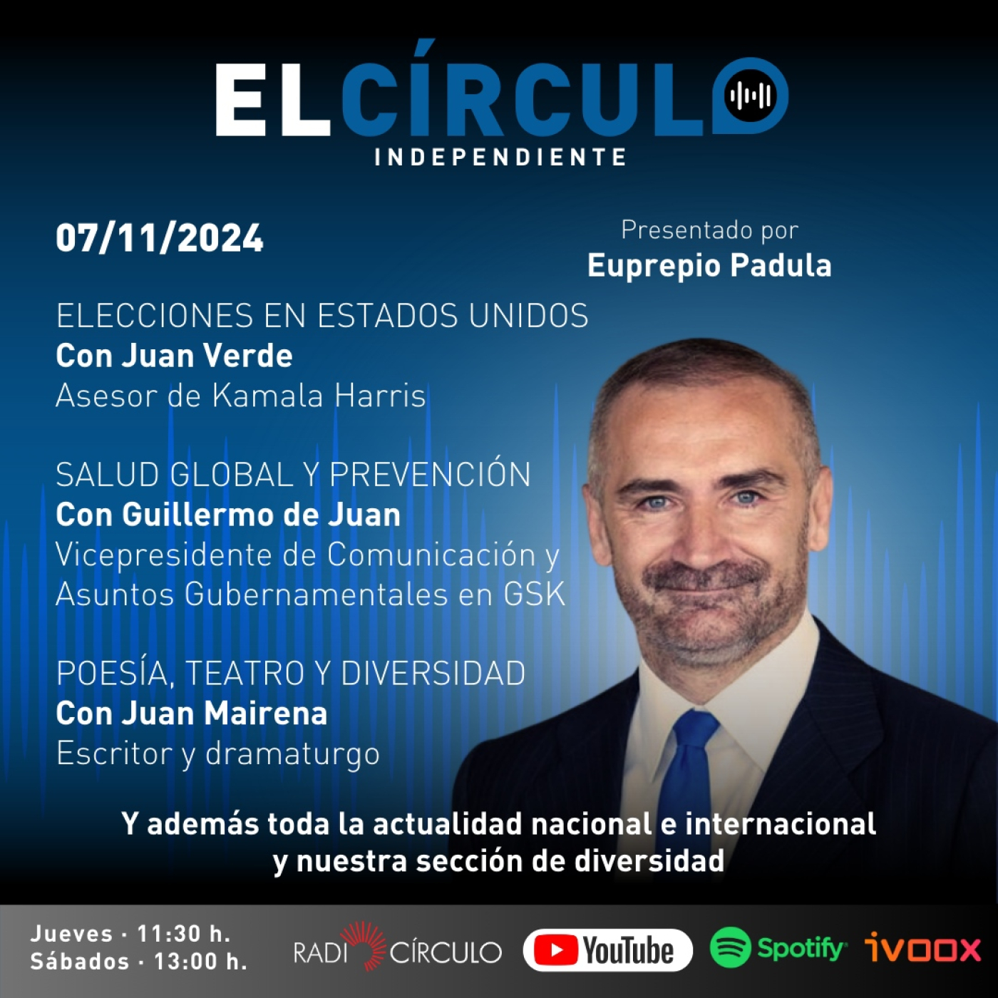 Programa 39: Juan Verde (elecciones en EEUU), Guillermo de Juan (GSK) y Juan Mairena (dramaturgo) episode artwork